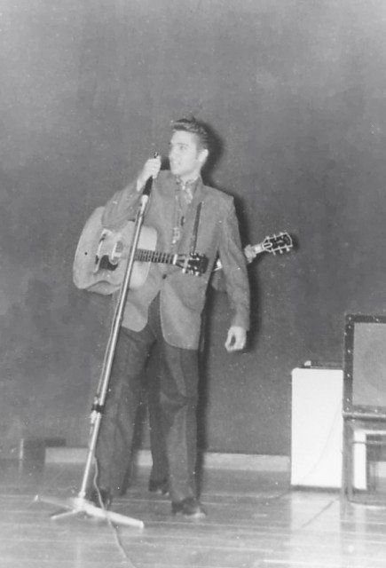 1956 ELVIS PRESLEY Dayton Ohio PHOTO The King smiling Backstage between shows