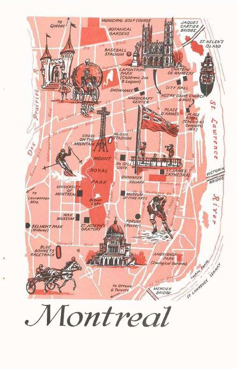 Montreal Map Art 1960s Vintage Street Map Of Montreal