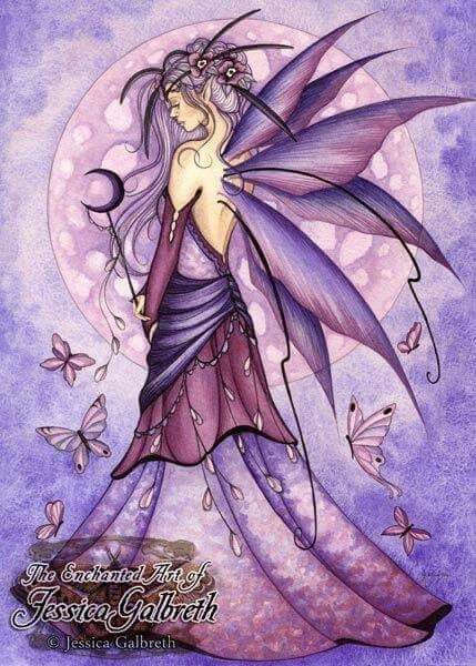 ENCHANTED MOON Fairy Ceramic Art Wall Tile Jessica Galbreth faery faerie plaque ENCHANTED MOON Fairy Ceramic Art Wall Tile Jessica Galbreth faery faerie plaque