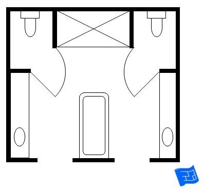 Master Bathroom Plans With Two Toilets his and hers master bathroom floor plan with two toilet rooms Master Bathroom Plans With Two Toilets his and hers master bathroom floor plan with two toilet rooms