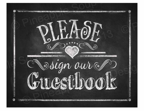 8x10 chalkboard Guestbook please sign a heart INSTANT DOWNLOAD PRINTABLE blue malibu blue pink