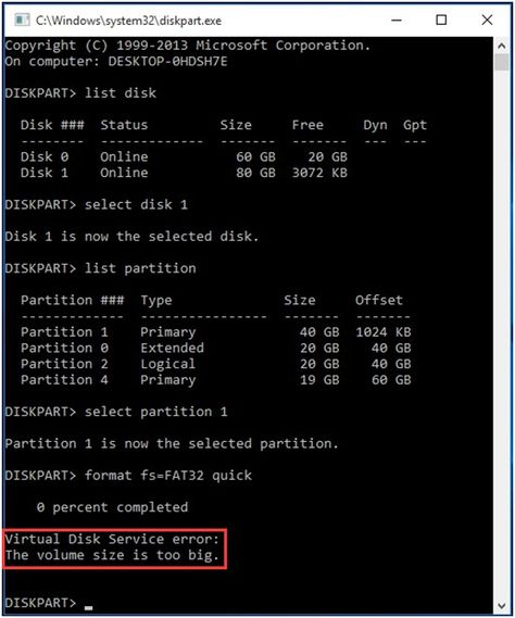 virtual disk service the volume is too big disk management virtual disk manager the format did not complete successfully