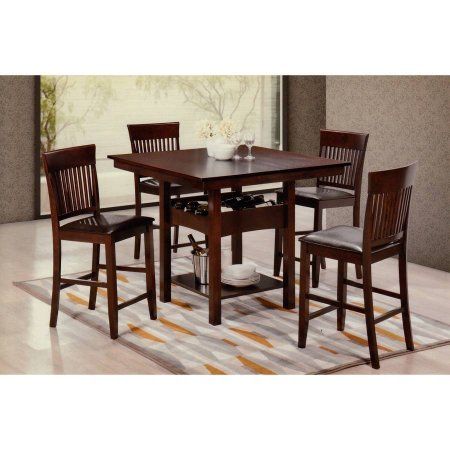 Hodedah 5Piece Pub Set Cappucino Brown Pub Set Walmart And Beauteous Dining Room Tables Walmart Decorating Design Hodedah 5Piece Pub Set Cappucino Brown Pub Set Walmart And Captivating Dining Room Tables Walmart Inspiration