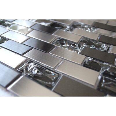 Eden Mosaic Tile 12 X 12 Metal Glass Mosaic Tile In 2021 Stainless Backsplash Diy Kitchen Backsplash Mosaic Glass