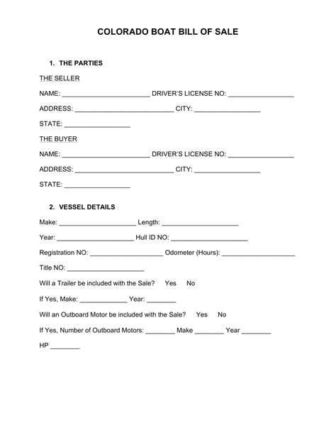 Free Colorado Boat Bill of Sale Form - Word PDF eForms u2013 Free - equipment bill of sale template Free Colorado Boat Bill of Sale Form - Word PDF eForms u2013 Free - equipment bill of sale template