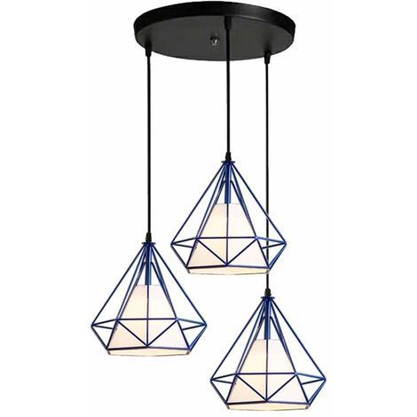 Industrial Vintage Fer Cage Plafond Lumière Pendentif Support Abat-jour Luminaire E27