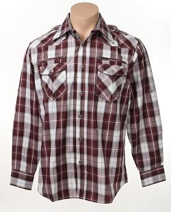 Cinch Boy/'s Blue White Plaid L//S Shirt MTW7060161