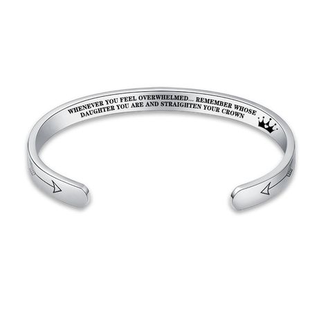 Joycuff Inspirational Gift for Sister Wife Girlfriend Daughter Best Friend Mantra Cuff Bracelet Personalized Birthday Jewelry Let Your Faith Be Bigger Than Your Fear