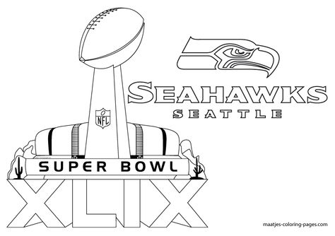 More Seattle Seahawks Super Bowl XLIX coloring pages on maatjes