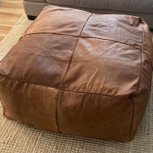 ottoman square pouf Amazing square Ottoman Pouffe Moroccan leather light tan handmade footstool square pouffe Moroccan