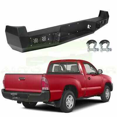 Rear Chrome Bumper /& Black Plastic Step Pad Kit for Toyota Tundra Pickup Truck