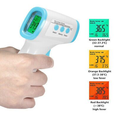 No Touch Infrared Digital Forehead Thermometer Baby Adult Body Temperature Gun