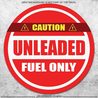 4 x UNLEADED Stickers Fuel Printed Vinyl Label