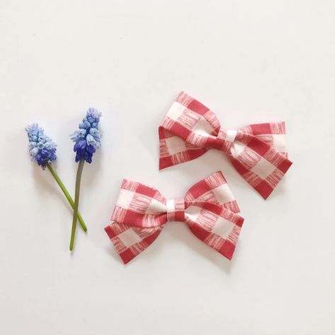 PURPLE GINGHAM CHECK SCHOOL UNIFORM 4 INCH HAIR BOW ALLIGATOR CLIP GIRLS NEW
