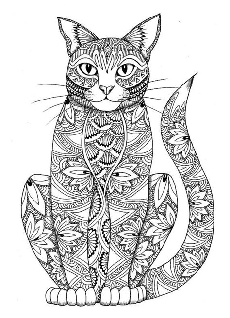 Cat Adult Colouring Pages