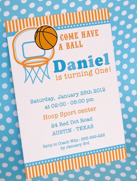 diy printable invitation card basketball birthday party invitation
