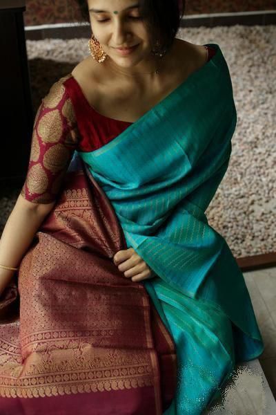 Soft Lichi Silk Saree Indian Bollywood Sari Blouse Silk Jacquard Wedding Wear