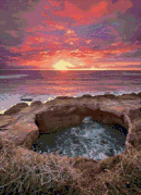 Cross Stitch Pattern Waterfall Sunset Nature Outdoor Scenery Cross - waterfall chart Cross Stitch Pattern Waterfall Sunset Nature Outdoor Scenery Cross - waterfall chart