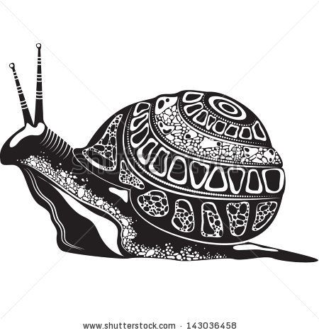 Vector Illustration Of A Totem Tattoo Animal - Snail - In Black And White Color - 143036458 : Shutterstock | Totem Tattoo, Snail Tattoo, Animal Tattoos