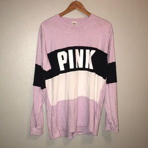 pink crew neck sweater victoria secret