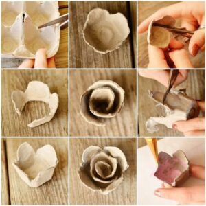5 Ideas Para Hacer Flores Con Cajas De Huevos Paso A Paso En 2020 Cajas De Huevos Manualidades Manualidades Con Hueveras Manualidades