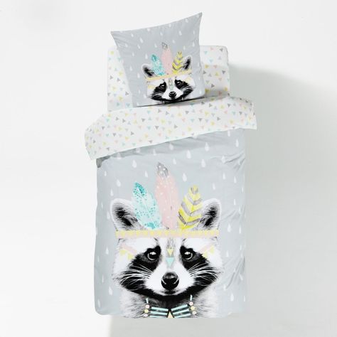 Vertbaudet Parure Housse de Couette taie doreiller Enfant Home Love imprim/é Floral 140X200 TAIE 50X75