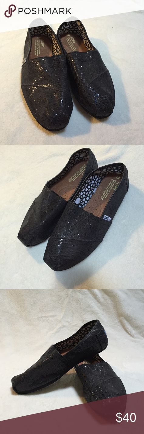 toms black glitter shoes
