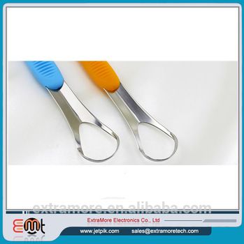 Stainless Steel Tongue Cleaner Soft Dental Care Brush Scraper Handle Oral Clean Bad Breath Tongue Cleaner Dental Ice Cream Scoop