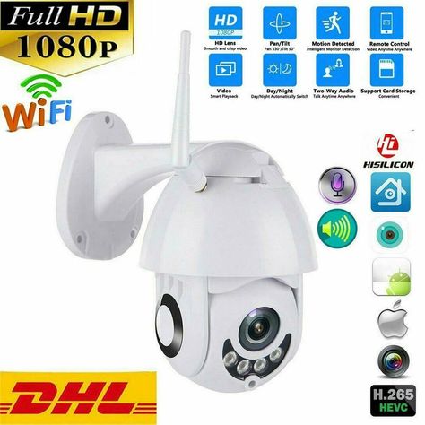HD 1080P IP NETZWERK CAMERA AUßEN ÜBERWACHUNGSKAMERA Outdoor FUNK WLAN DOME CCTV