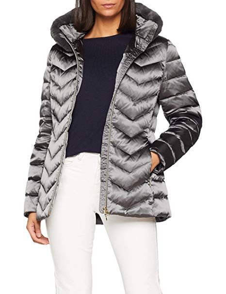Geox Damen Jacke W CHLOO, Grau (Gunmetal F1480), Gr. 40 Geox Damen Jacke W CHLOO, Grau (Gunmetal F1480), Gr. 40