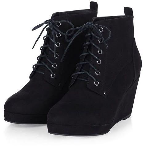 black suedette lace up