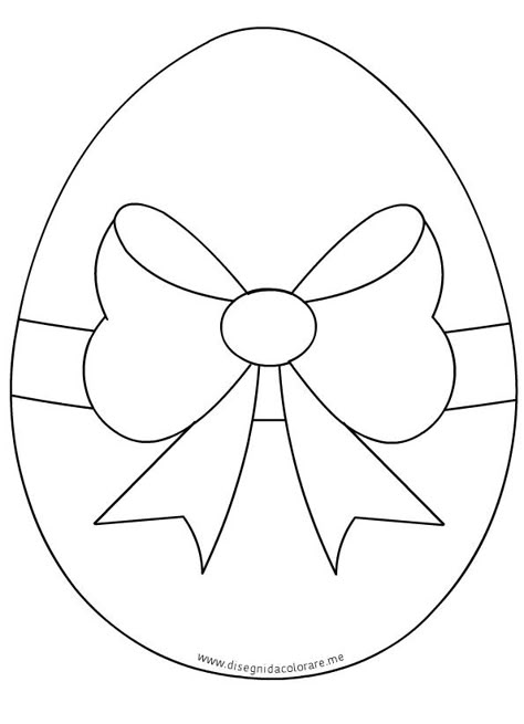 Uovo Di Pasqua Con Fiocco Disegni Da Colorare Pascua