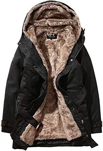 Beinia Valuker Womens/ Winter Trench Coat with Detachable Fur Lined Hooded Parka