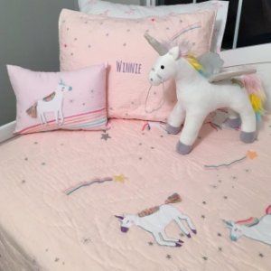 Rainbow Unicorn Reversible Quilt Pottery Barn Kids Molly Unicorn Pillow