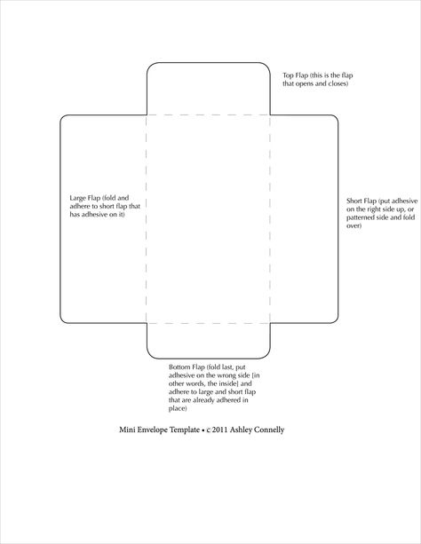 small envelope template - note the printed size does not match the
