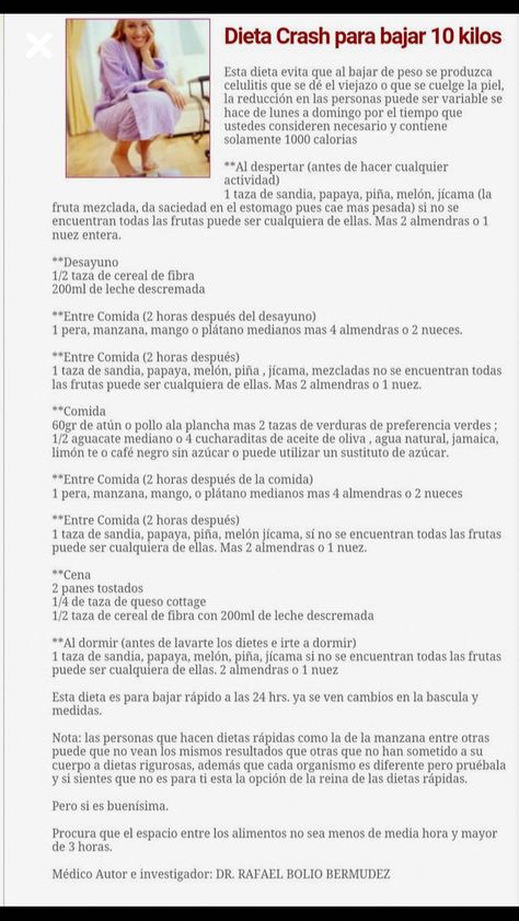 Dietas del doctor bolio para bajar 10 kilos en una semana