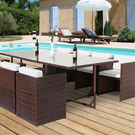 Ensemble Repas Exterieur Table Desa Rectangle 95x180 Cm Et 4