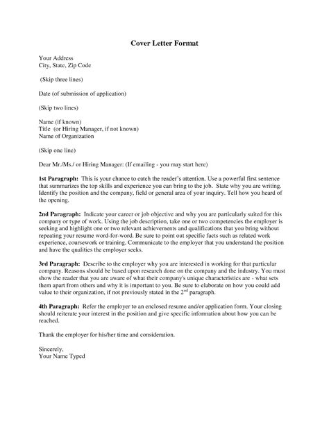 employment cover letter format