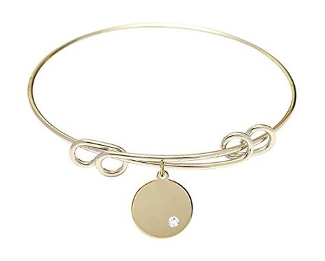 St Maria Goretti Charm On A 7 1/4 Inch Oval Eye Hook Bangle Bracelet St Maria Goretti Charm On A 7 1/4 Inch Oval Eye Hook Bangle Bracelet