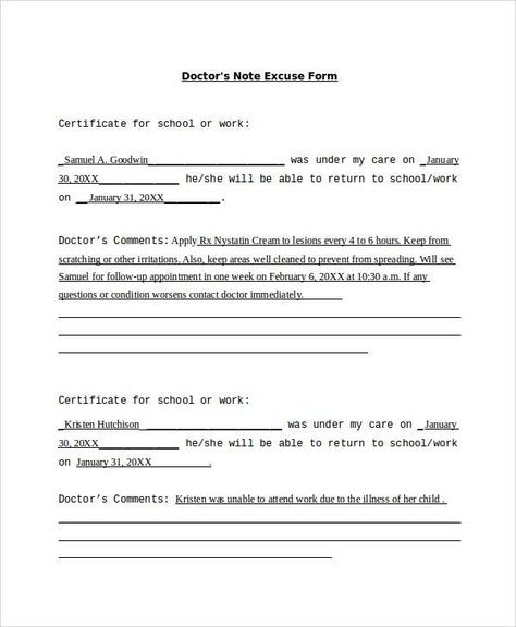 Sample Doctor Note - 24+ Free Documents in PDF, Word Homes - return to work note Sample Doctor Note - 24+ Free Documents in PDF, Word Homes - return to work note