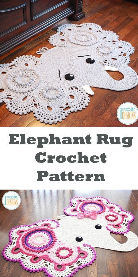 Crochet Pattern Josefina And Jeffery Elephant Rug Nursery Mat Carpet