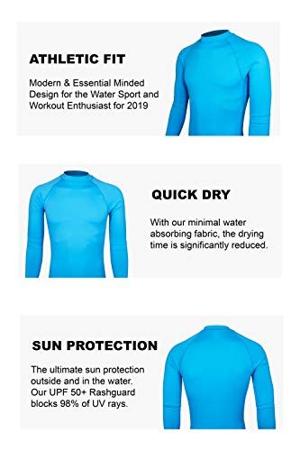 Mens UPF 50 Quick Dry UV Swim T Shirt Rash Guard Athletic Top for Workout Running Hiking Sun Protection Long Sleeve Shirts