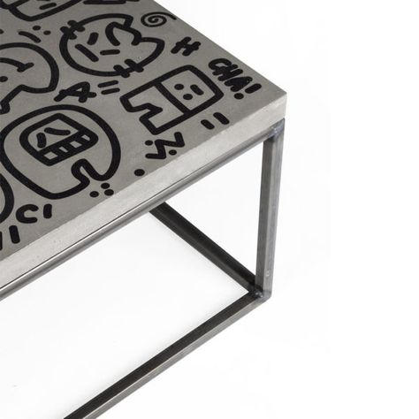 Perspective Tetes Classicos Black Square Coffee Table L - Black And White Square Coffee Tables Perspective Tetes Classicos Black Square Coffee Table L - Black And White Square Coffee Tables