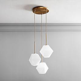 Sculptural Glass 3 Light Ribbed Chandelier Champagne Sculptural Glass 3 Light Ribbed Chandelier Champagne