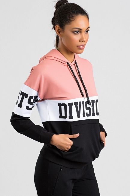 Tommy Life On Baskili Pudra Siyah Kadin Esofman Takim Athletic Jacket Fashion Tops