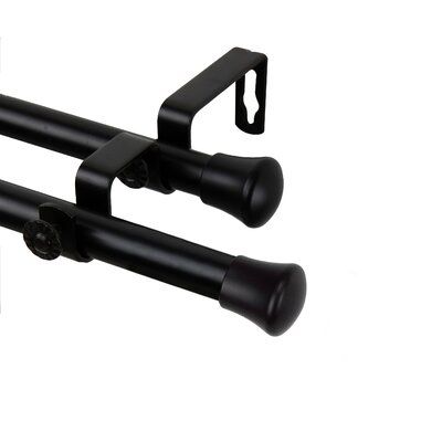Fleur De Lis Living Norine Double Curtain Rod Amp Hardware Set Finish Black Size 48 84 Inch Rods Double Curtain Rod, 150 Inch Double Curtain Rod