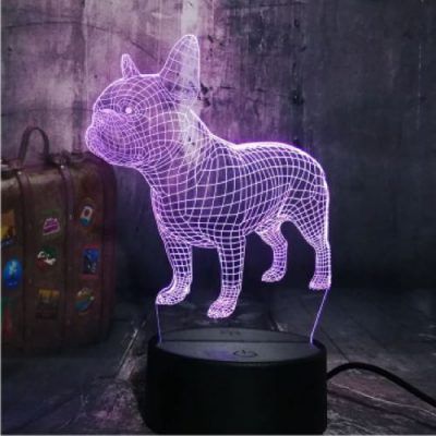 Franse Bulldog Hologram 7 Kleuren Instelbaar Dmv