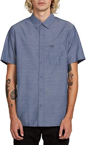 Volcom Mens Mark Mix Button Up Short Sleeve Shirt