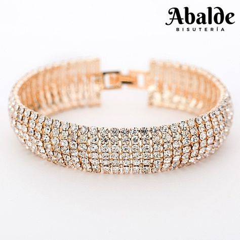 Mujeres Cristal Pulsera Brazalete Pulsera Dije Joyería Regalo de Boda Nupcial