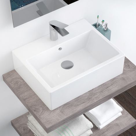 arredo Bagno mensola lavabo casa VE.CA Lavabo ad Incasso Sava 55 in Ceramica Bianca di Alta qualit/à